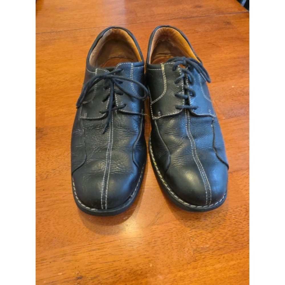 Johnson and Murphy Oxford Shoes Mens 8M Black Good Leather Lace Up